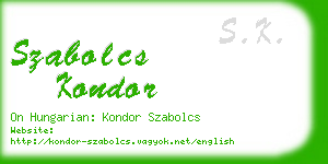 szabolcs kondor business card
